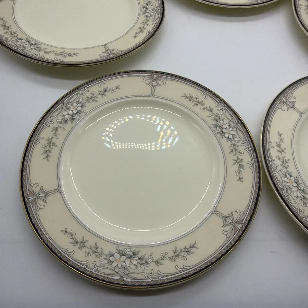 NORITAKE CHURCHILL 9750 SET OF 5 BONE CHINA BREAD & BUTTER‎ PLATES - 6 inch